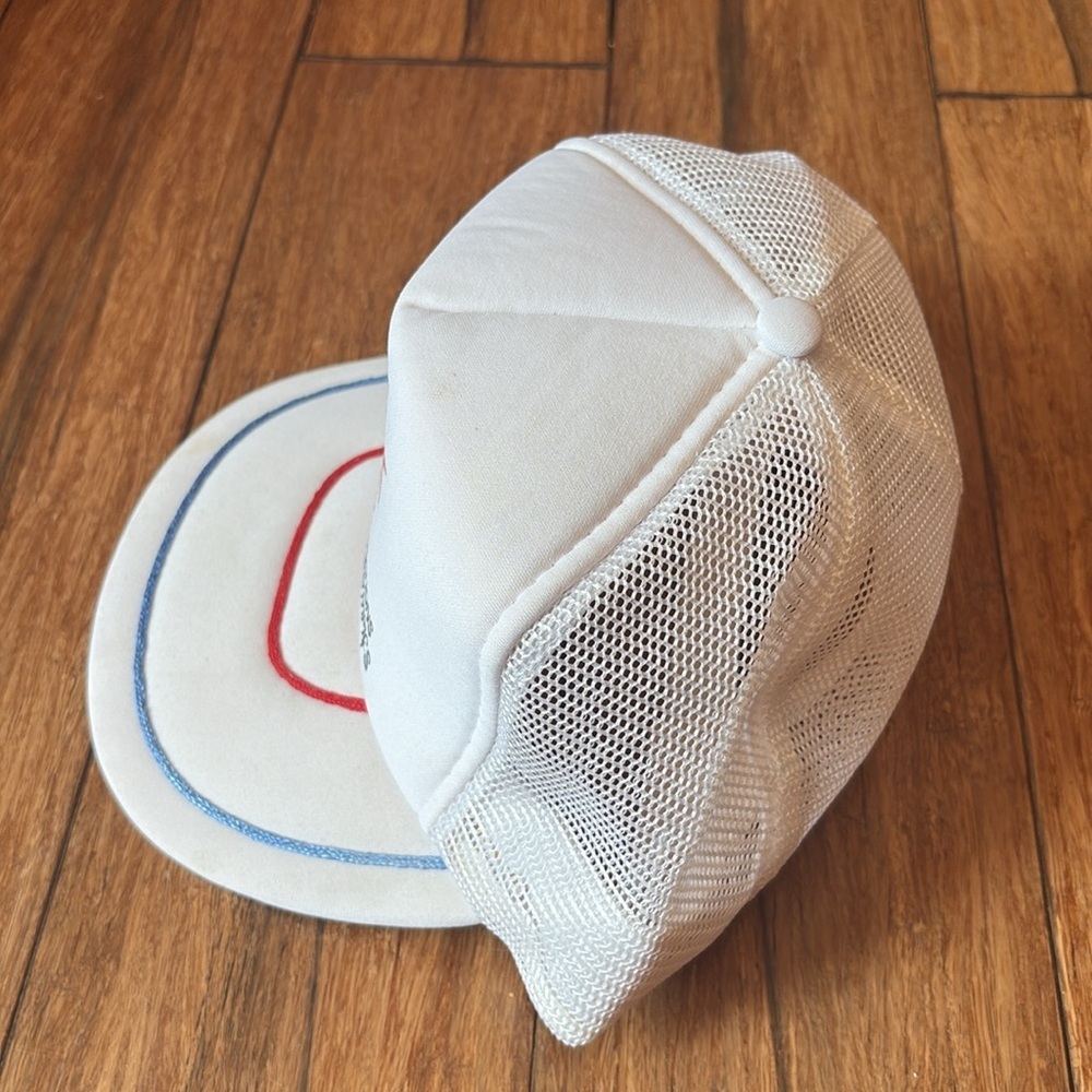 Vintage 1984 Olympics Snapback Hat Cap Mesh Trucker Red White Blue - Picture 4 of 9